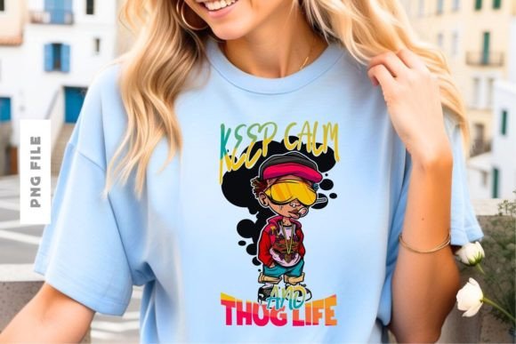 Keep Calm and Thug Life T-shirt Design: A Bold Graphic Statement