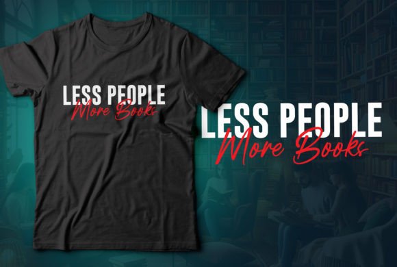 Less People More Books: A Cat Lover's Cozy T-Shirt Design