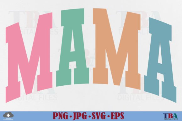 Mama SVG Retro Mom PNG: Vintage Varsity Design Assets