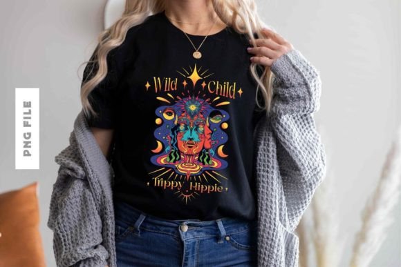 Wild Child Trippy Hippie T-shirt Design: Your Next Creative Canvas